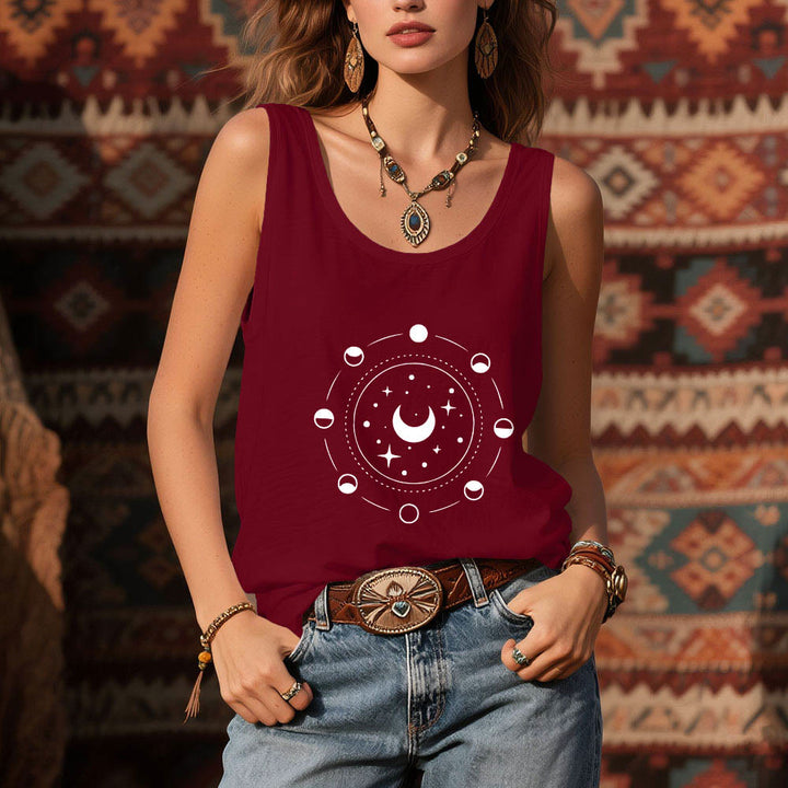 Canotta da donna con schiena scoperta e fasi lunari celestiali Olivenorma - image 11