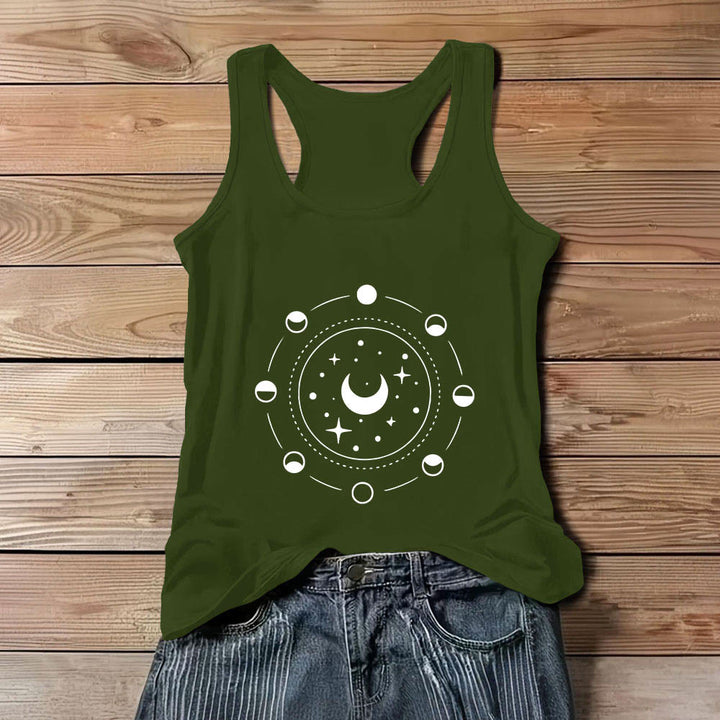 Canotta da donna con schiena scoperta e fasi lunari celestiali Olivenorma - Verde - 3XL - image 11