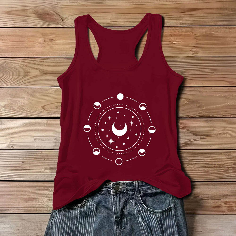 Canotta da donna con schiena scoperta e fasi lunari celestiali Olivenorma - Rosso - 3XL - image 10