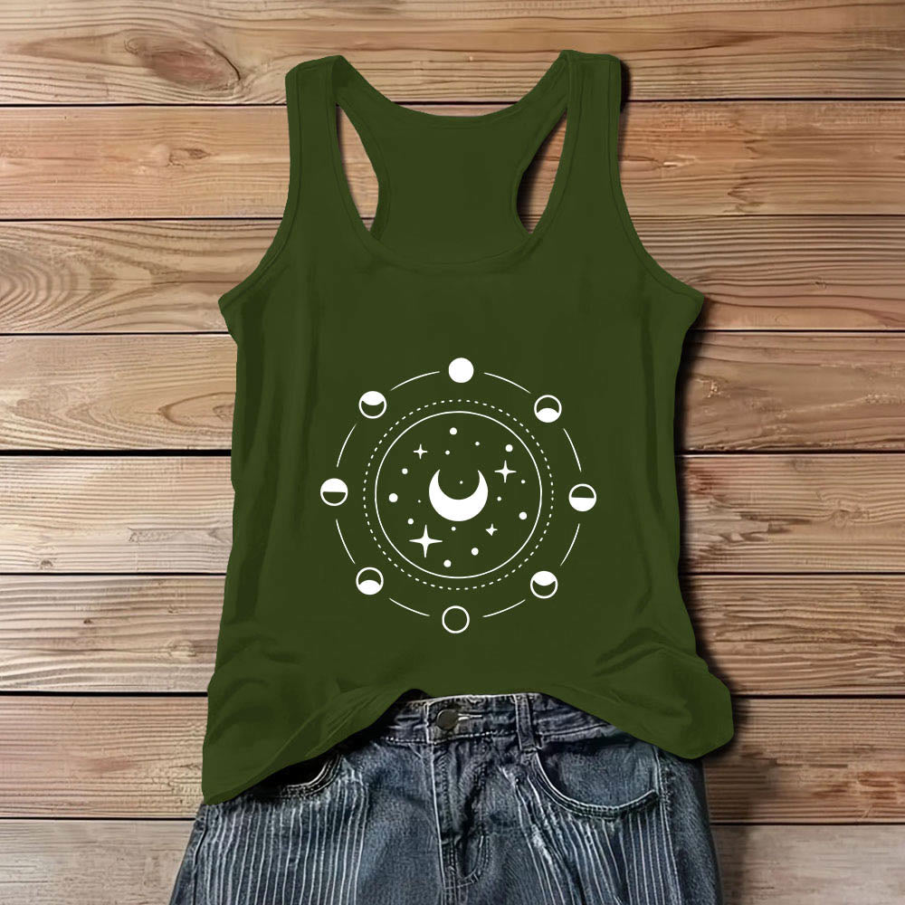 Canotta da donna con schiena scoperta e fasi lunari celestiali Olivenorma - Verde - 3XL - image 11