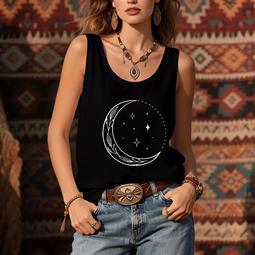 Olivenorma Canotta Yoga da Donna con Mezzaluna e Stelle Celesti - image 1