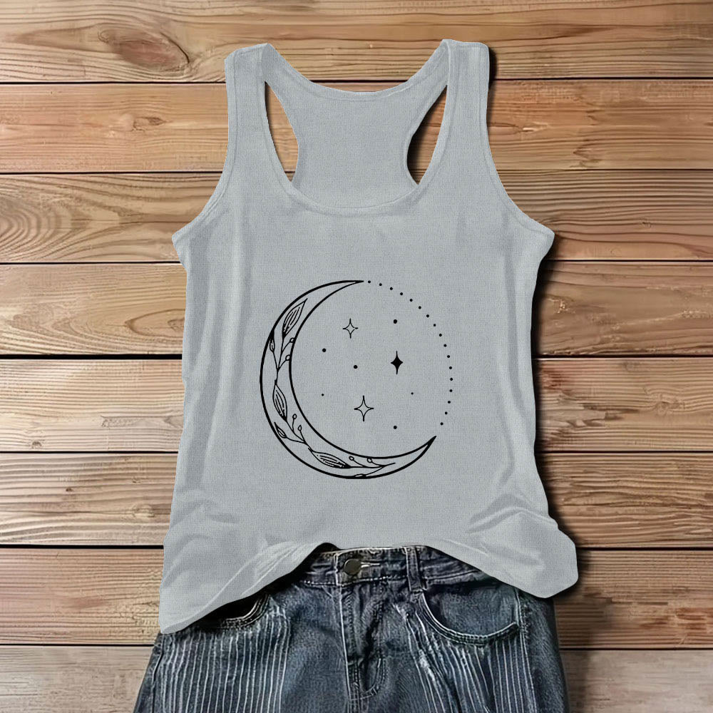 Olivenorma Canotta Yoga da Donna con Mezzaluna e Stelle Celesti - Grigio - 3XL - image 7