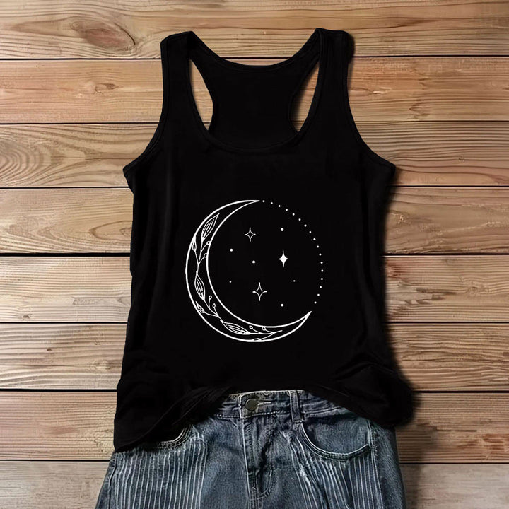Olivenorma Canotta Yoga da Donna con Mezzaluna e Stelle Celesti - Nero - 3XL - image 1