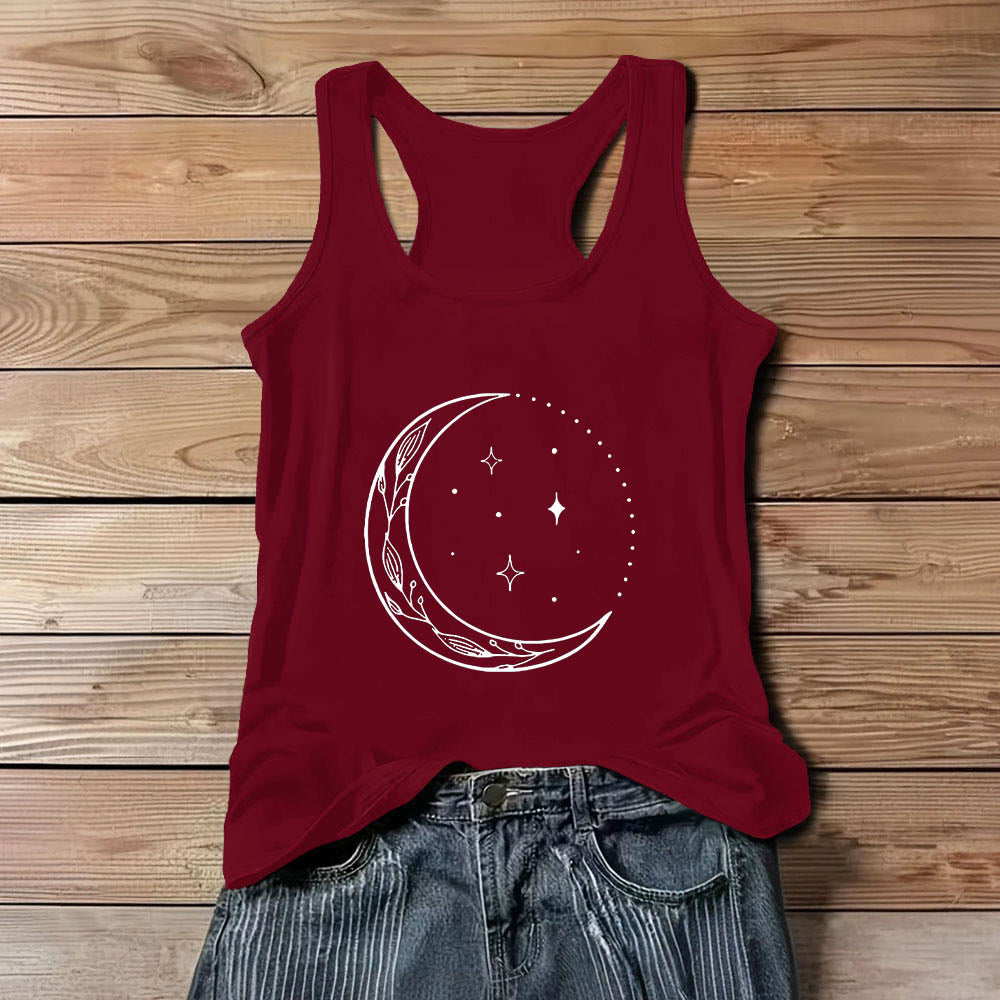 Olivenorma Canotta Yoga da Donna con Mezzaluna e Stelle Celesti - Rosso - 3XL - image 9