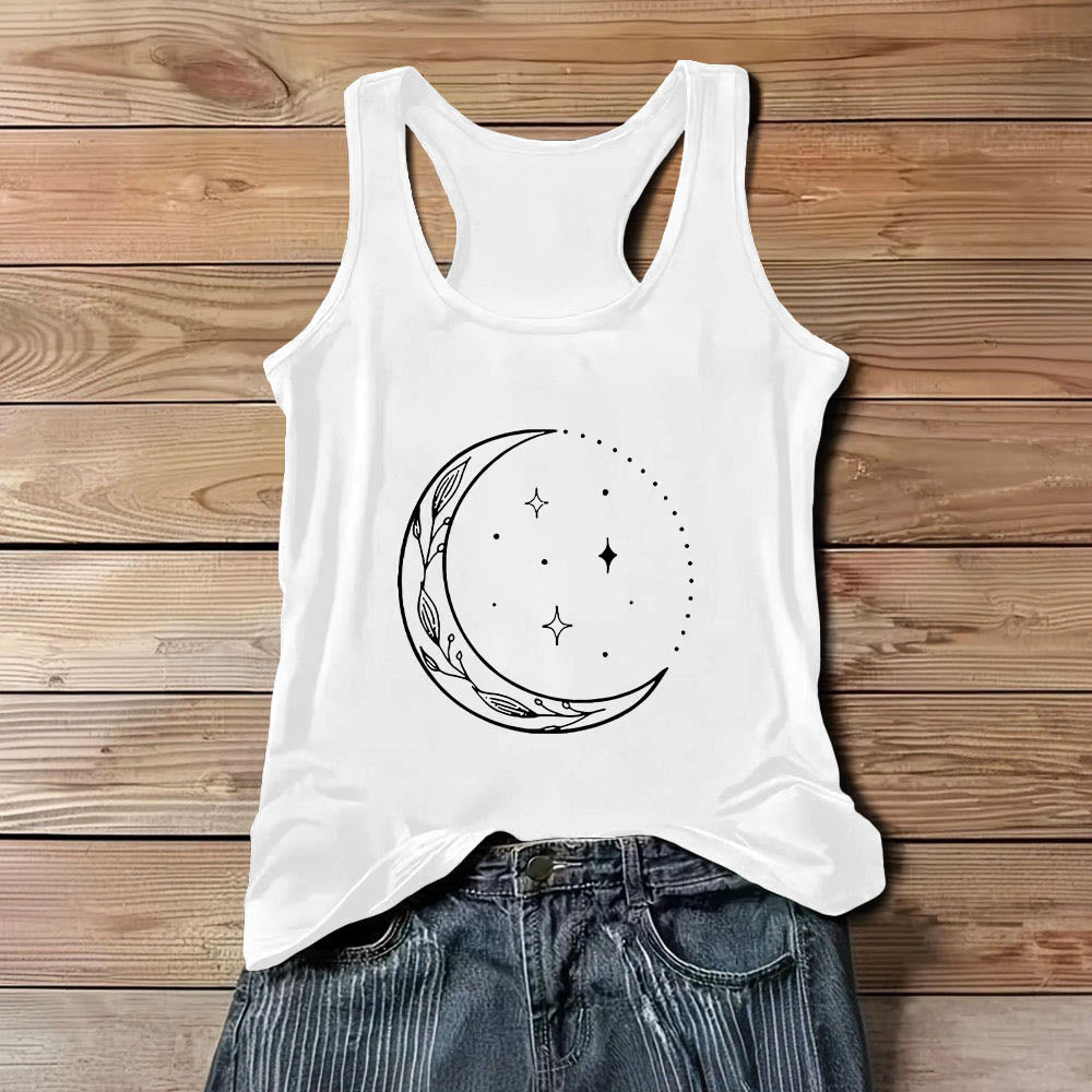 Olivenorma Canotta Yoga da Donna con Mezzaluna e Stelle Celesti - Bianco - 3XL - image 5