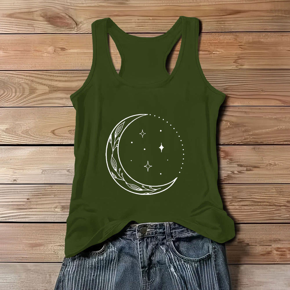 Olivenorma Canotta Yoga da Donna con Mezzaluna e Stelle Celesti - Verde - 3XL - image 12