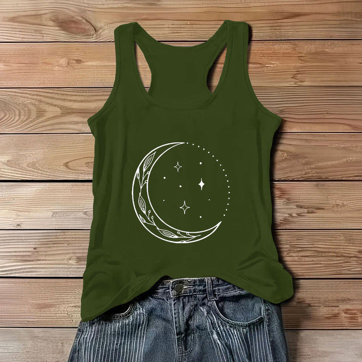 Olivenorma Canotta Yoga da Donna con Mezzaluna e Stelle Celesti - Verde - 3XL - image 11