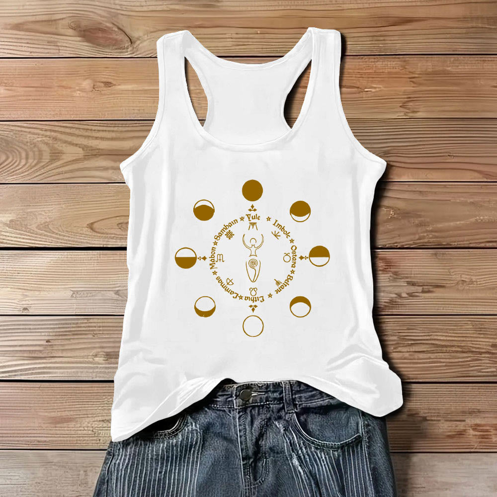 Olivenorma Ruota dell'Anno Fasi Lunari Dea Canotta Potere Femminile - Bianco - 3XL - image 4