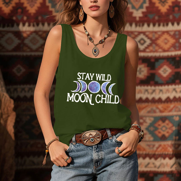 Olivenorma "STAY WILD, MOON CHILD" Maglietta spirituale morbida con fase lunare - image 12