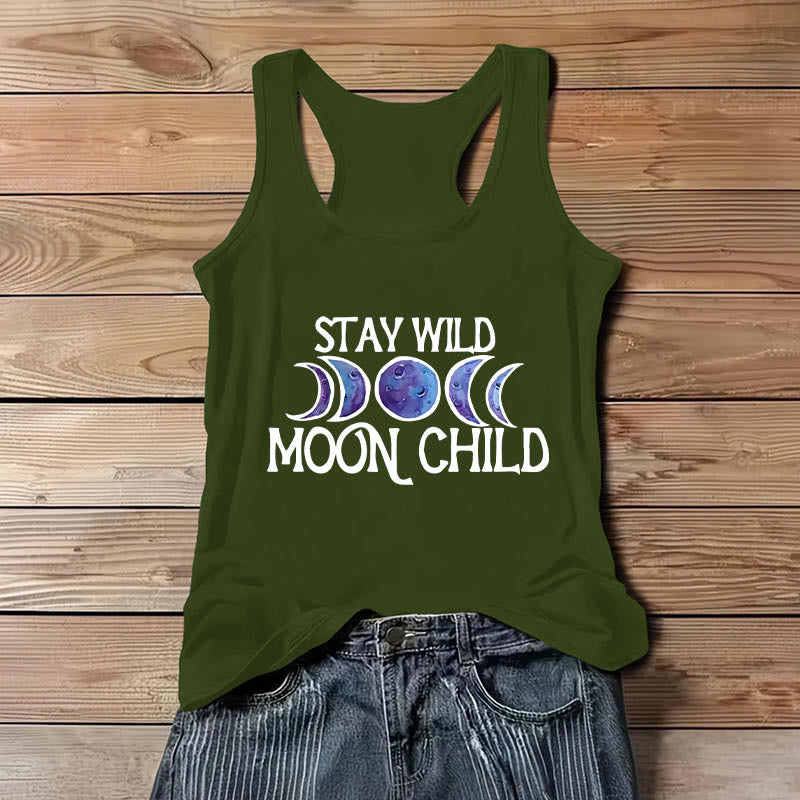 Olivenorma "STAY WILD, MOON CHILD" Maglietta spirituale morbida con fase lunare - image 12