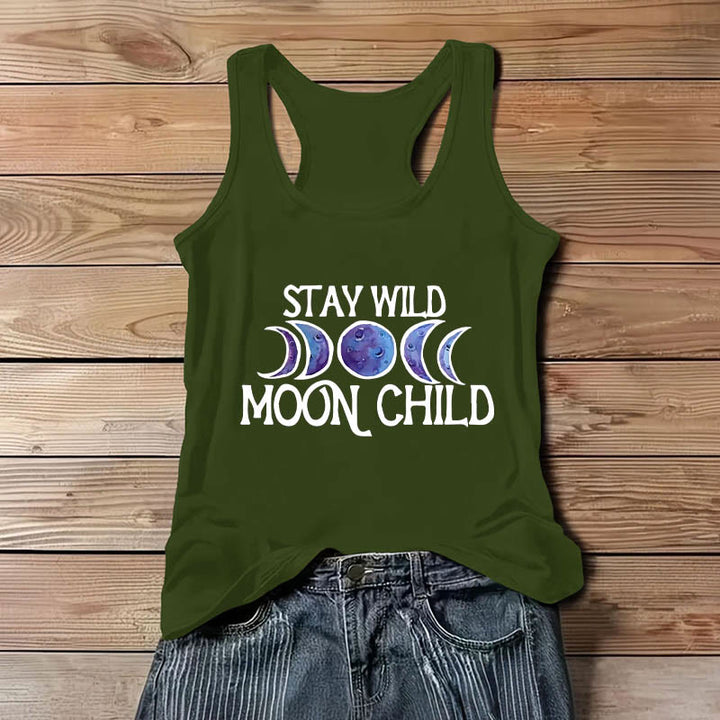 Olivenorma "STAY WILD, MOON CHILD" Maglietta spirituale morbida con fase lunare - image 12