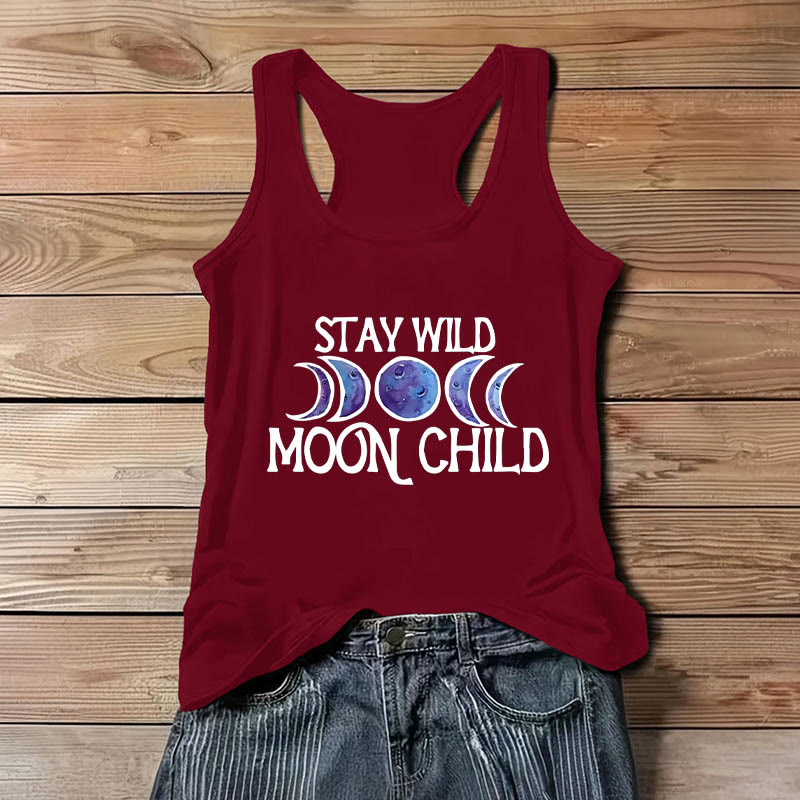 Olivenorma "STAY WILD, MOON CHILD" Maglietta spirituale morbida con fase lunare - image 9