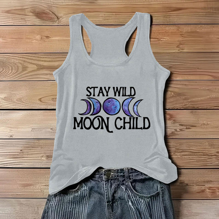 Olivenorma "STAY WILD, MOON CHILD" Maglietta spirituale morbida con fase lunare - image 7