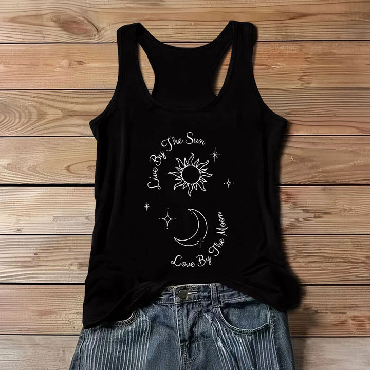Canotta comfort "Vivi al sole, ama alla luna" Olivenorma - Nero - 3XL - image 8