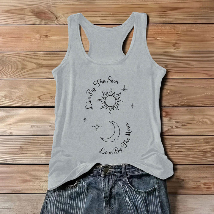 Canotta comfort "Vivi al sole, ama alla luna" Olivenorma - Grigio - 3XL - image 9