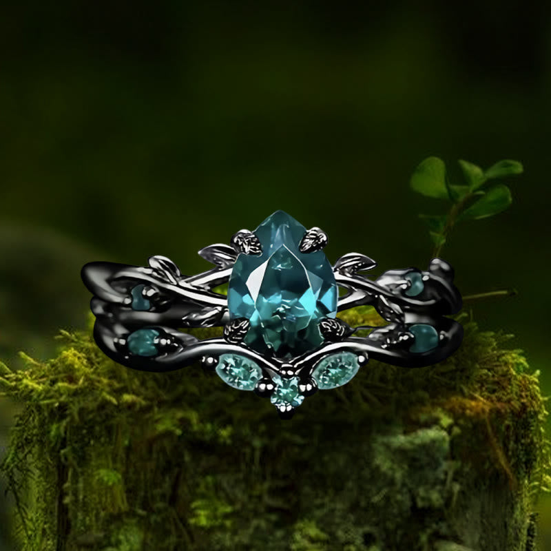Anello della lacrima di Poseidone di Olivenorma - Acquamarina - Nero - Stati Uniti 11 - image 17