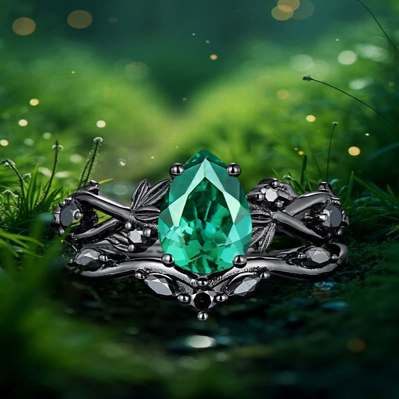 Anello della lacrima di Poseidone di Olivenorma - Smeraldo - Nero - Stati Uniti 11 - image 13