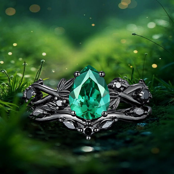 Anello della lacrima di Poseidone di Olivenorma - Smeraldo - Nero - Stati Uniti 11 - image 13