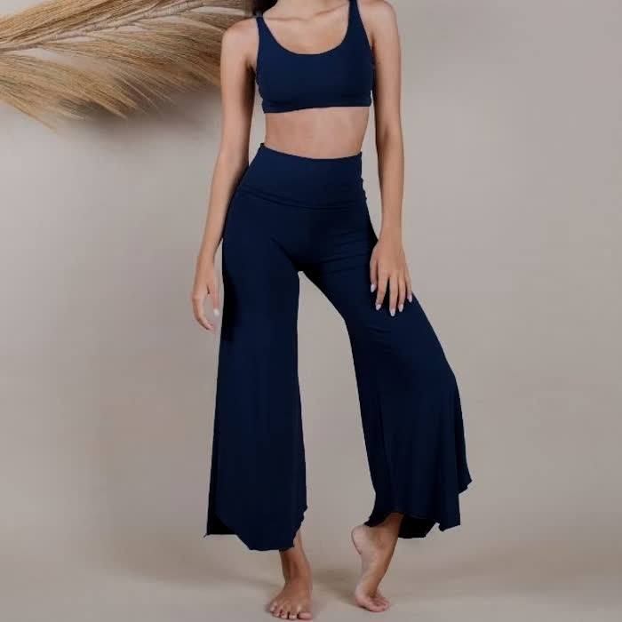 Pantaloni svasati a vita alta da yoga Olivenorma - Marina - 2XL - image 19