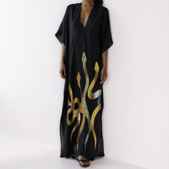 Abito caftano nero serpente Olivenorma - Taglia unica - image 0