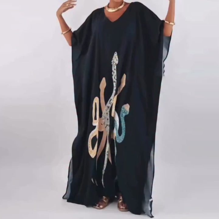 Abito caftano nero serpente Olivenorma - image 4