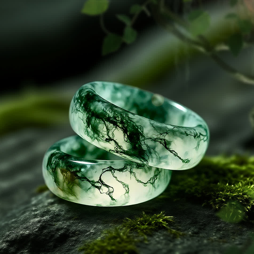 Anello in agata muschiata Olivenorma"Sussurri del boschetto" - Stati Uniti 11 - image 1