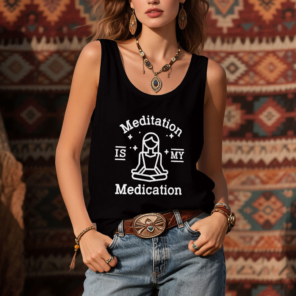 Olivenorma "LA MEDITAZIONE È LA MIA MEDICINA" Maglietta da yoga - image 2