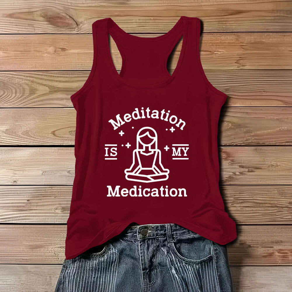 Olivenorma "LA MEDITAZIONE È LA MIA MEDICINA" Maglietta da yoga - Rosso - 3XL - image 9