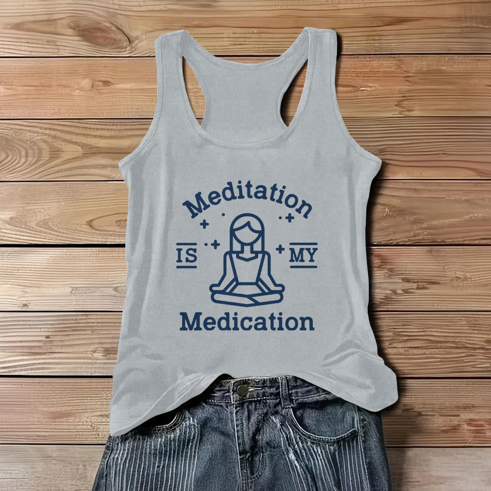 Olivenorma "LA MEDITAZIONE È LA MIA MEDICINA" Maglietta da yoga - Grigio - 3XL - image 6