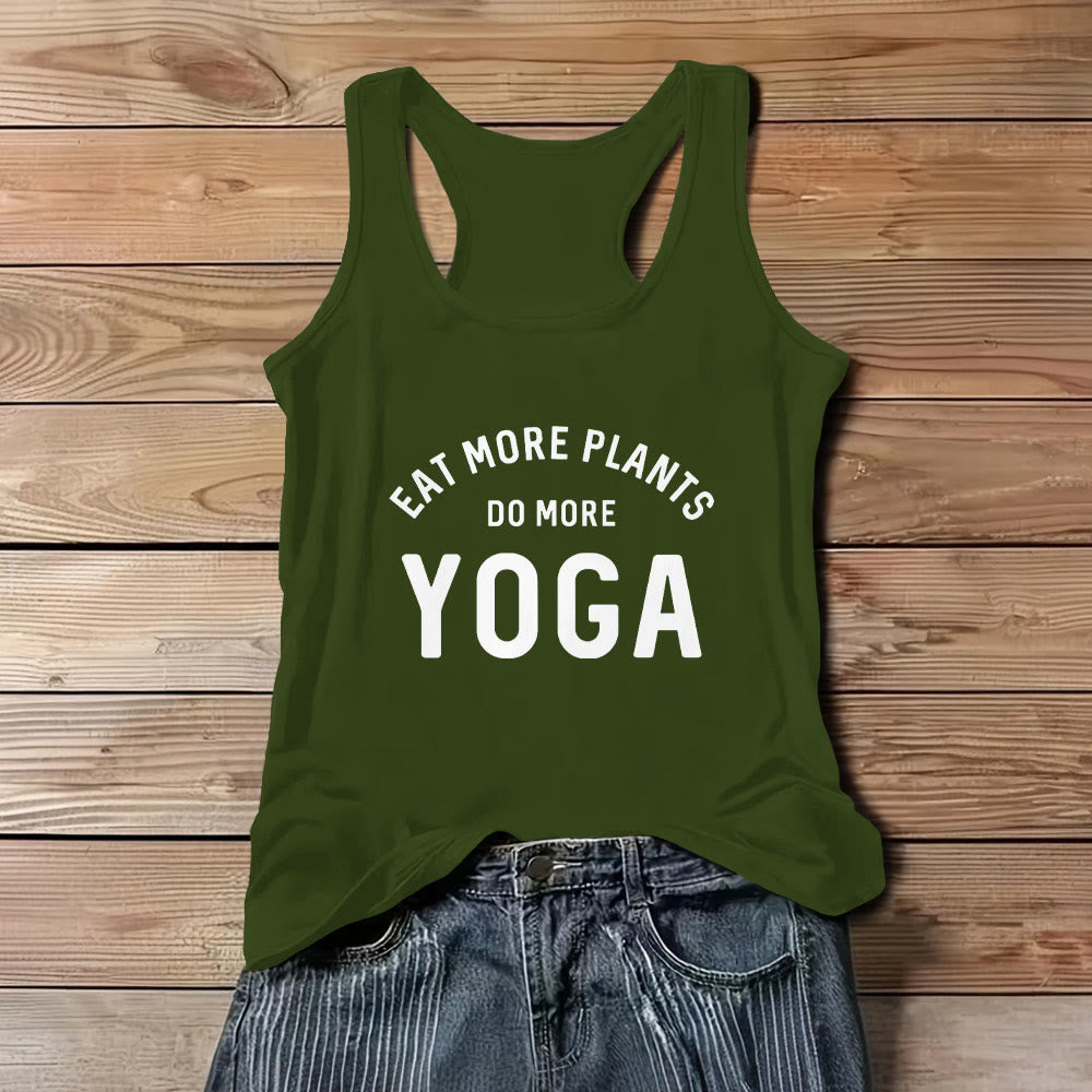 Olivenorma "MANGIA PIÙ PIANTE, FAI PIÙ YOGA" Maglietta senza maniche Canotta - Verde - 3XL - image 11