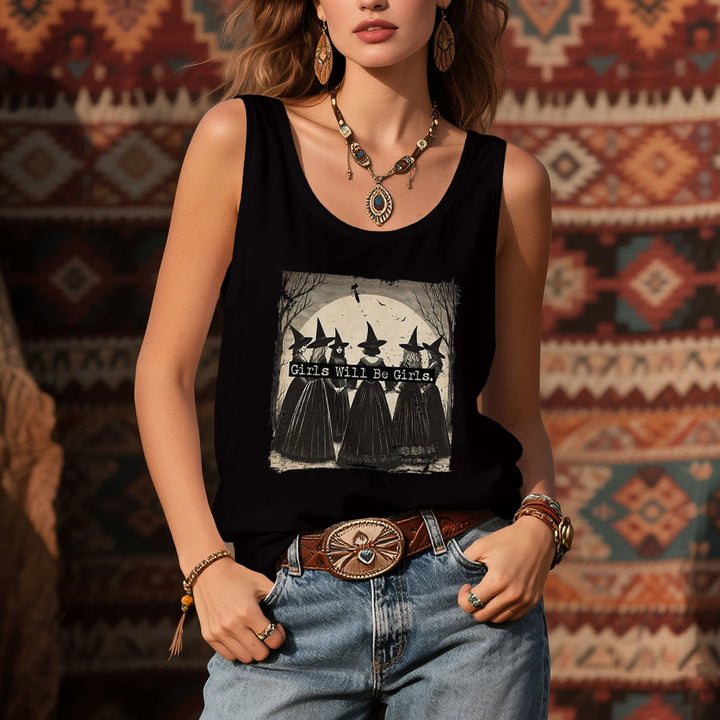 Olivenorma "GIRLS WILL HELP GIRLS" Maglietta senza maniche spirituale delle streghe del potere delle ragazze - image 5