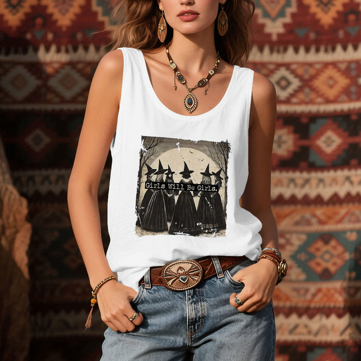 Olivenorma "GIRLS WILL HELP GIRLS" Maglietta senza maniche spirituale delle streghe del potere delle ragazze - image 7