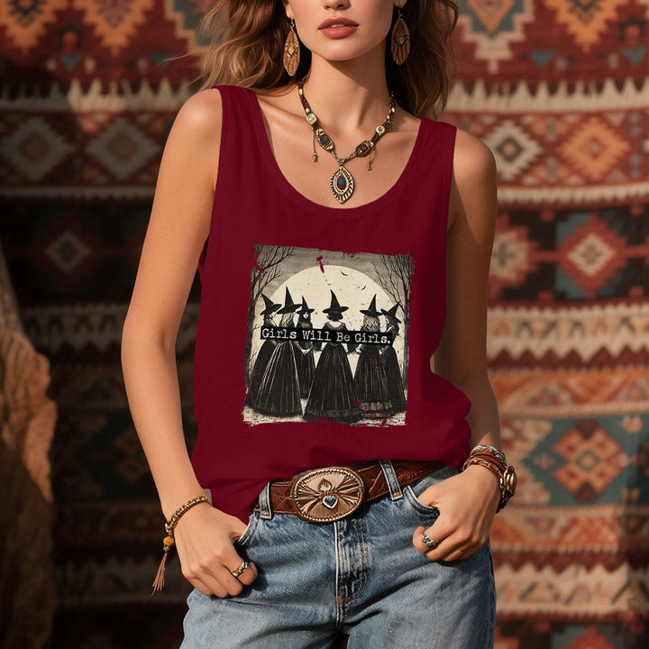 Olivenorma "GIRLS WILL HELP GIRLS" Maglietta senza maniche spirituale delle streghe del potere delle ragazze - image 1