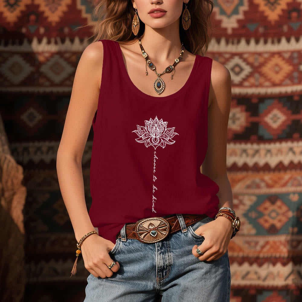 Olivenorma "Scegli di essere gentile" Lotus Peaceful Spiritual Tee Maglietta senza maniche - image 11
