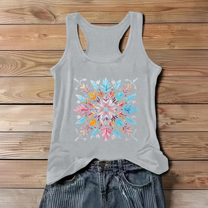 Olivenorma Magliette estive con fiori mandala colorati per donna Canotta spirituale - Grigio - 3XL - image 6