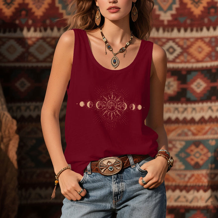 Olivenorma Celestial Mystical Moon Phase - Canotta da donna senza maniche con scollo a V e stampa girocollo - image 10