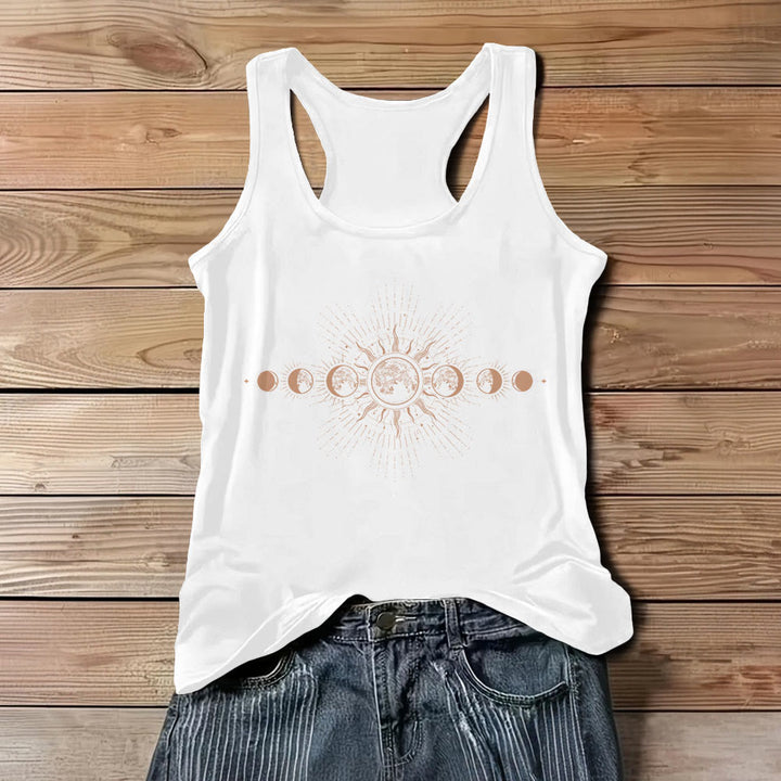 Olivenorma Celestial Mystical Moon Phase - Canotta da donna senza maniche con scollo a V e stampa girocollo - Bianco - 3XL - image 7