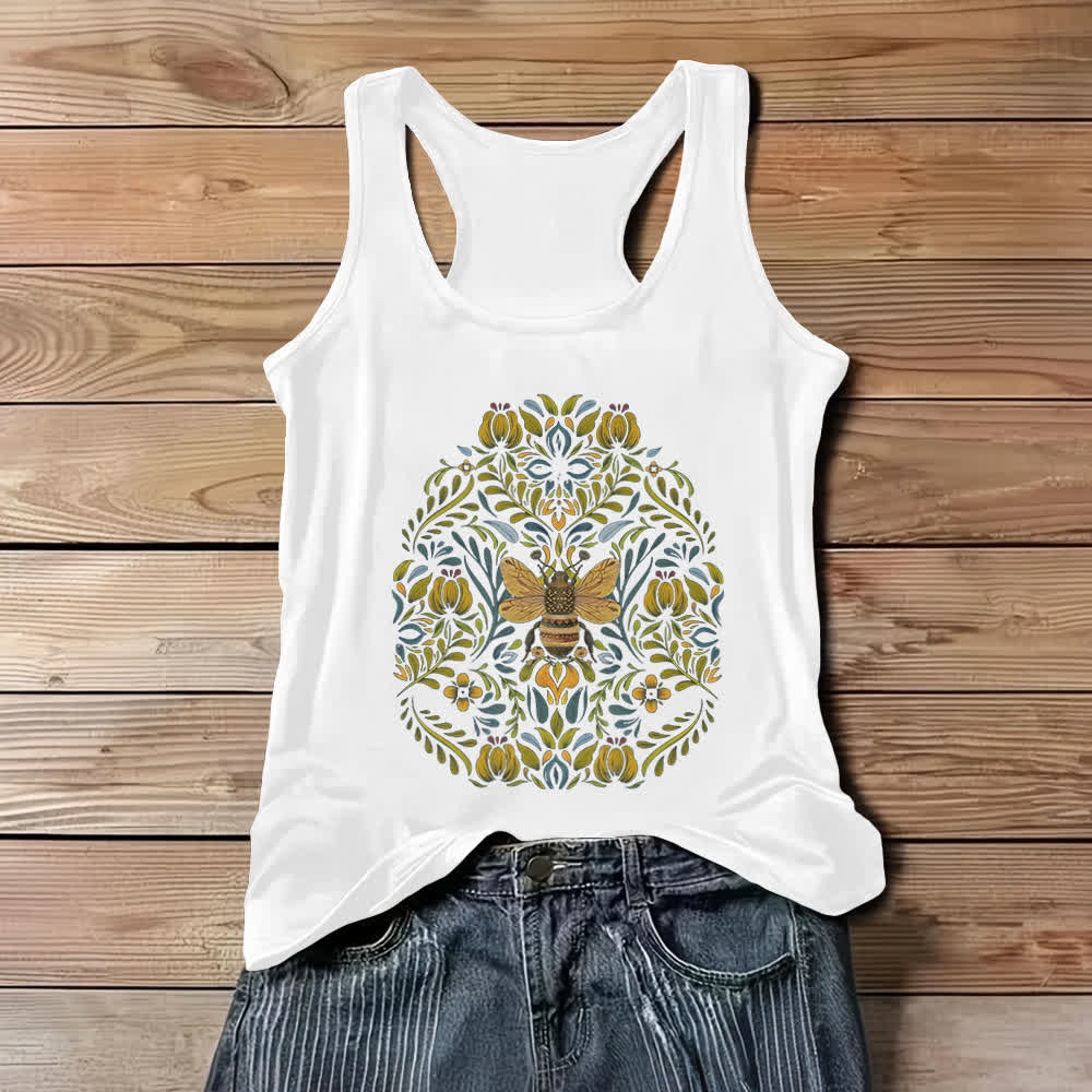 Canotta Olivenorma Cottagecore Be Folk Art - Bianco - 3XL - image 0