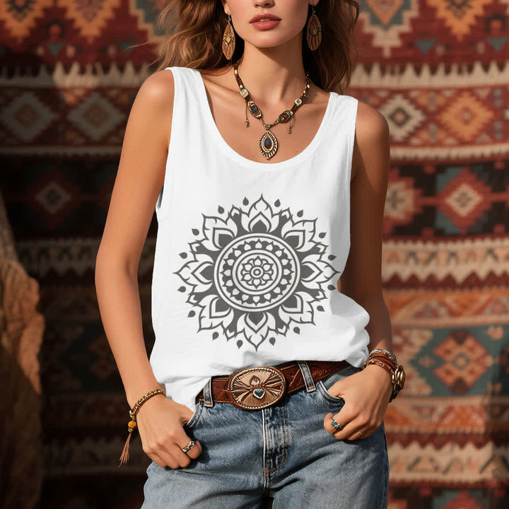 Olivenorma Boho Mandala Flowy Canotta fluida da donna - image 4