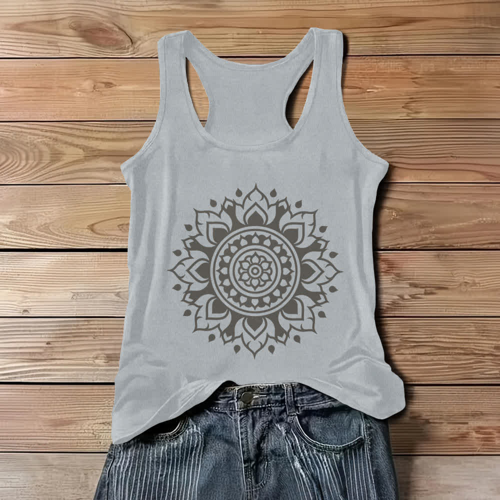 Olivenorma Boho Mandala Flowy Canotta fluida da donna - Grigio - 3XL - image 1