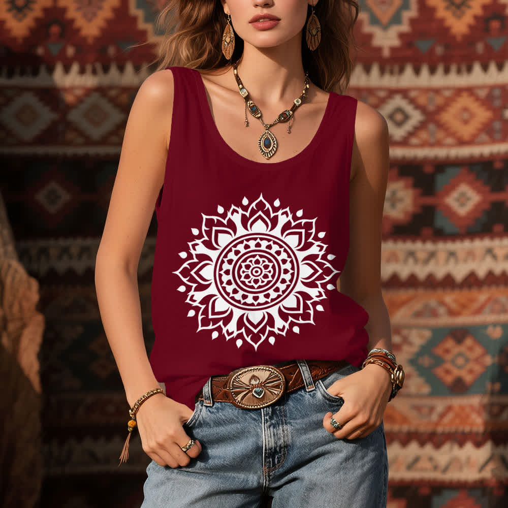 Olivenorma Boho Mandala Flowy Canotta fluida da donna - image 8