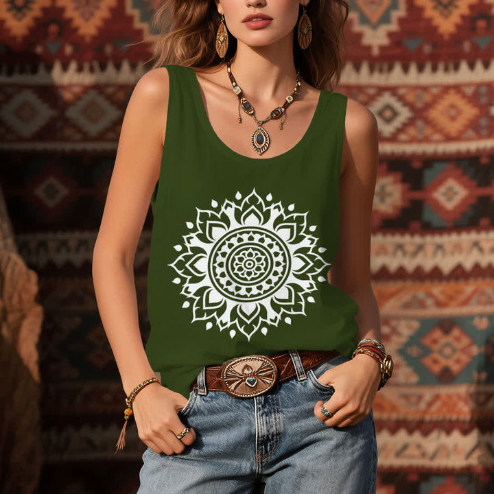 Olivenorma Boho Mandala Flowy Canotta fluida da donna - image 9