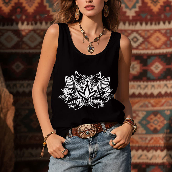 Canotta yoga con mandala e fiore di loto Olivenorma - image 6