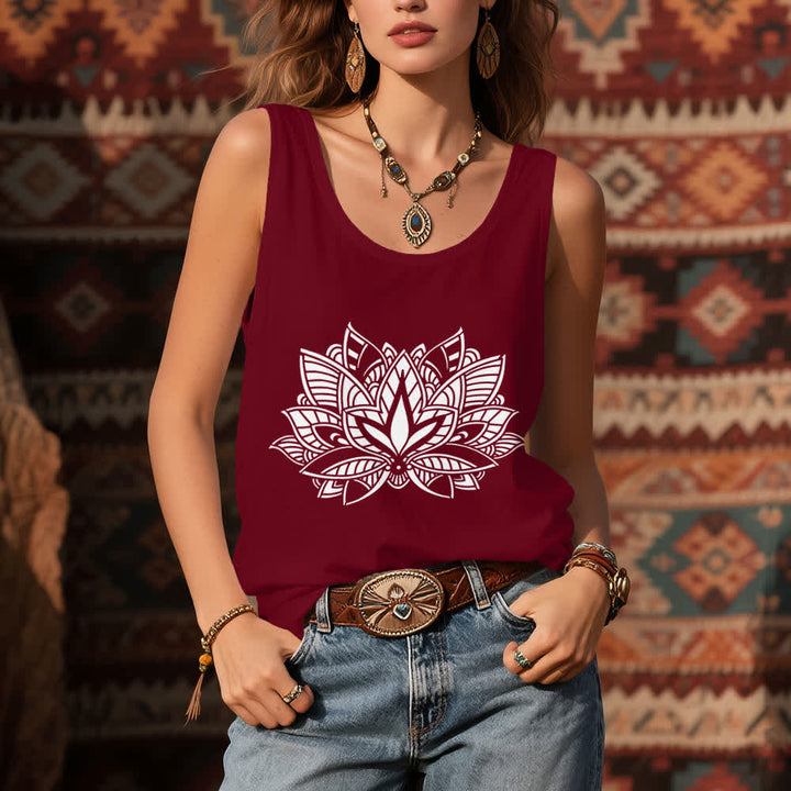 Canotta yoga con mandala e fiore di loto Olivenorma - image 1