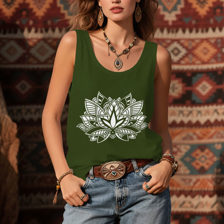 Canotta yoga con mandala e fiore di loto Olivenorma - image 9