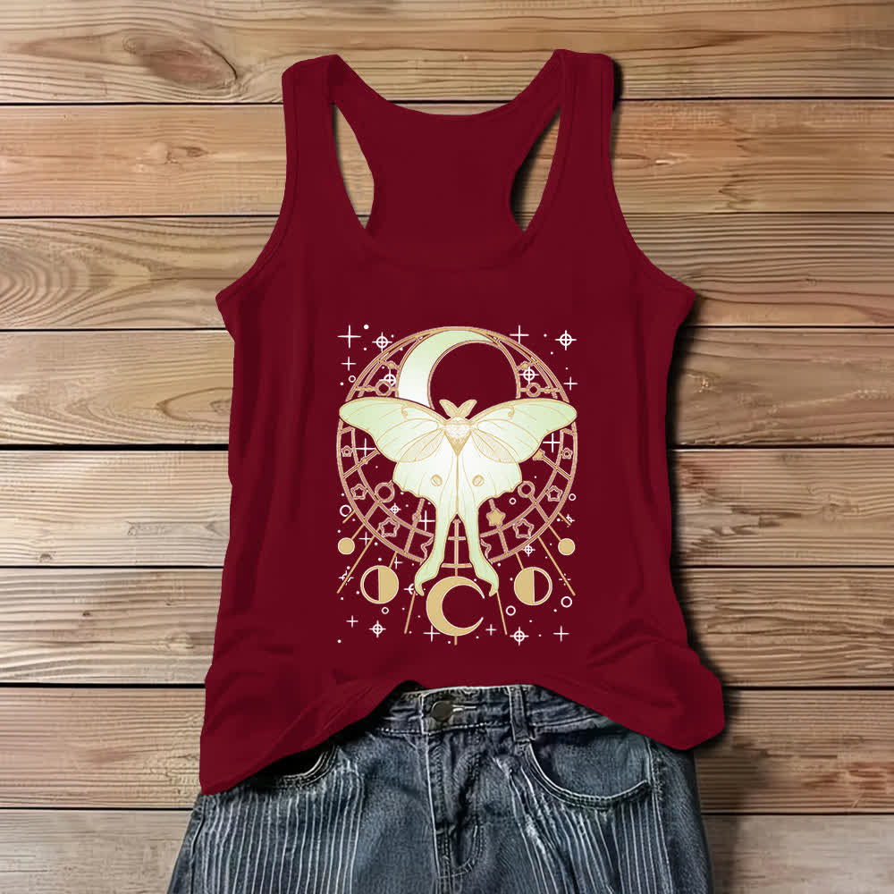Canotta Olivenorma Boho Celestial Moon Phase Luna Moth - Rosso - 3XL - image 6