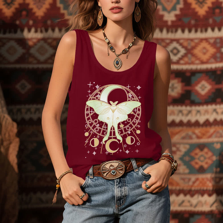 Canotta Olivenorma Boho Celestial Moon Phase Luna Moth - image 7