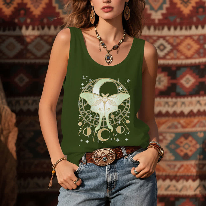 Canotta Olivenorma Boho Celestial Moon Phase Luna Moth - image 9