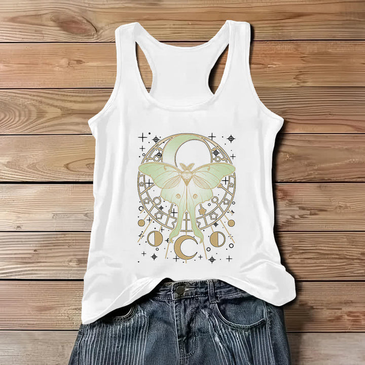 Canotta Olivenorma Boho Celestial Moon Phase Luna Moth - Bianco - 3XL - image 1