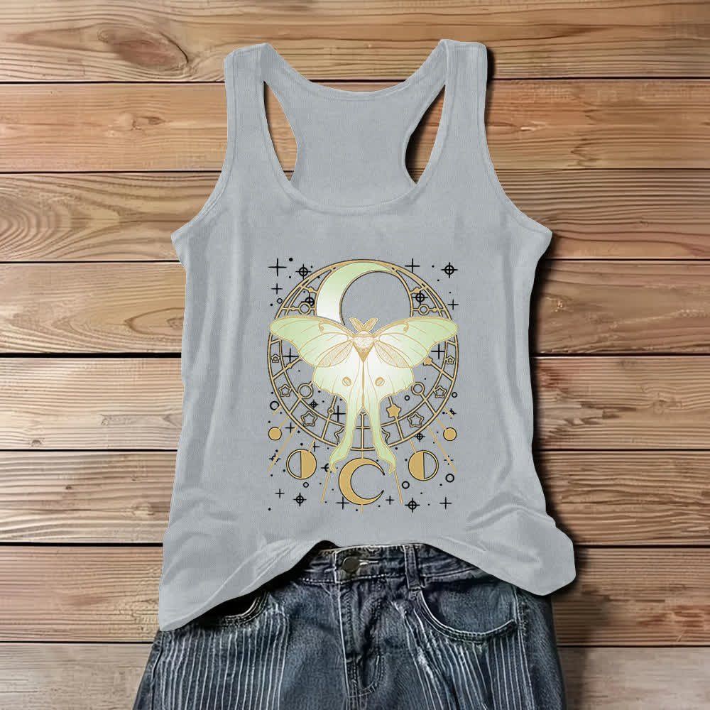 Canotta Olivenorma Boho Celestial Moon Phase Luna Moth - Grigio - 3XL - image 5